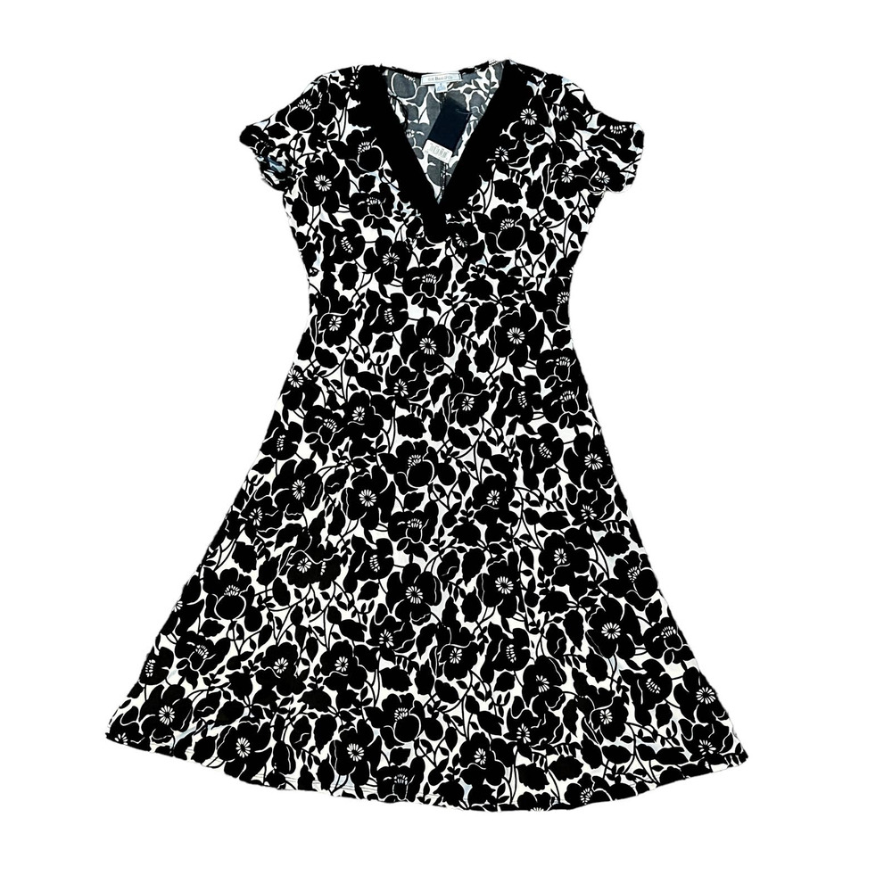 G.H. Bass & Co. Black White Floral Midi Dress Womens Size 6 NWT